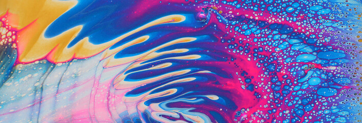 art photography of abstract marbleized effect background. Violet, white, pink and blue creative colors. Beautiful paint