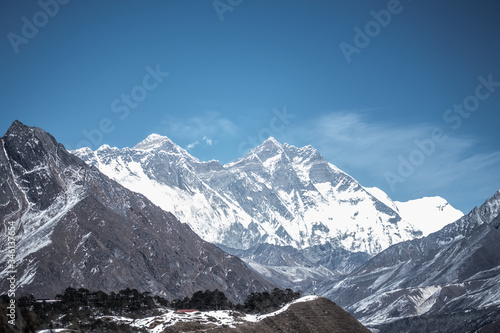Mount Everest from Sagarmatha National Park Museum, Namche Bazar, Nepal