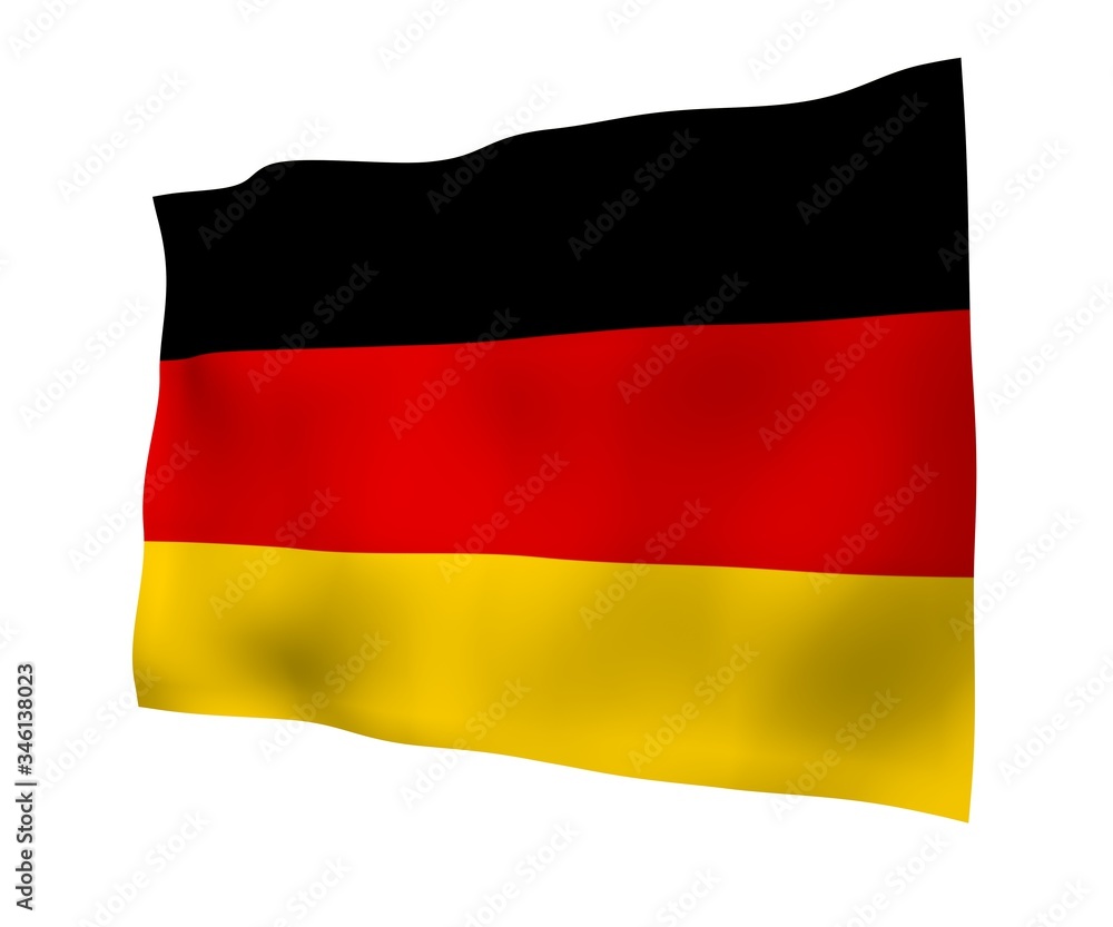 Flag of Germany. Wide format 3D illustration. State symbol of the Federal Republic of Germany. 3D rendering Flag of Germany. Wide format 3D illustration. State symbol of the Federal Republic of Germany. 3D rendering