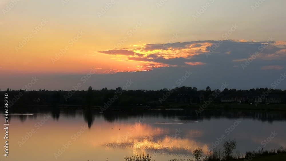 Sunset over a lake Sunset over a lake