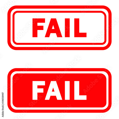 Fail stamp vector illustration ison. red vintage label.