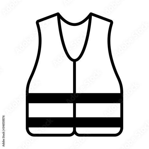 Safety vest icon isolated on white background