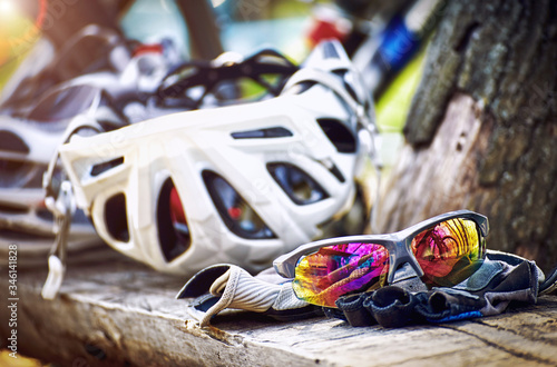 Cross country summer bike trails in the afternoon.