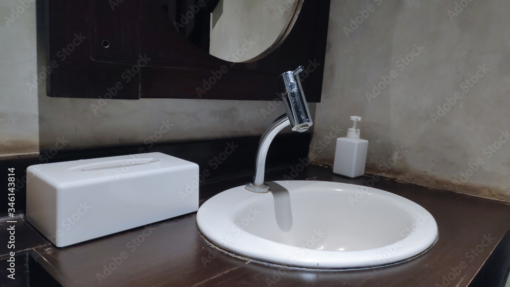 Fototapeta premium modern bathroom sink and faucet