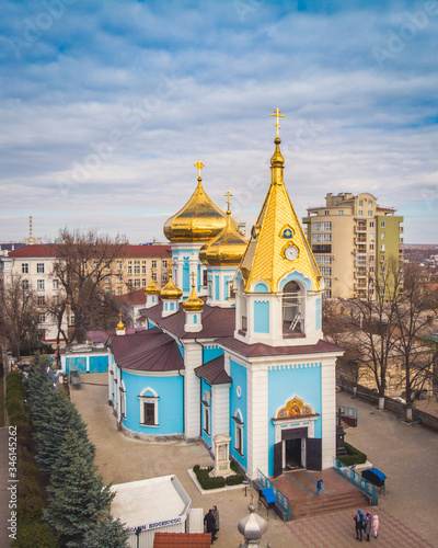 Ciuflea Monastery Sf. Teodor Tiron, Chisinau, Moldova, 2020. Beautiful aerial view photo