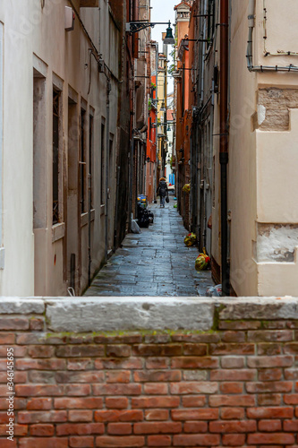 Venice  one of the narrow streets starting from the canal