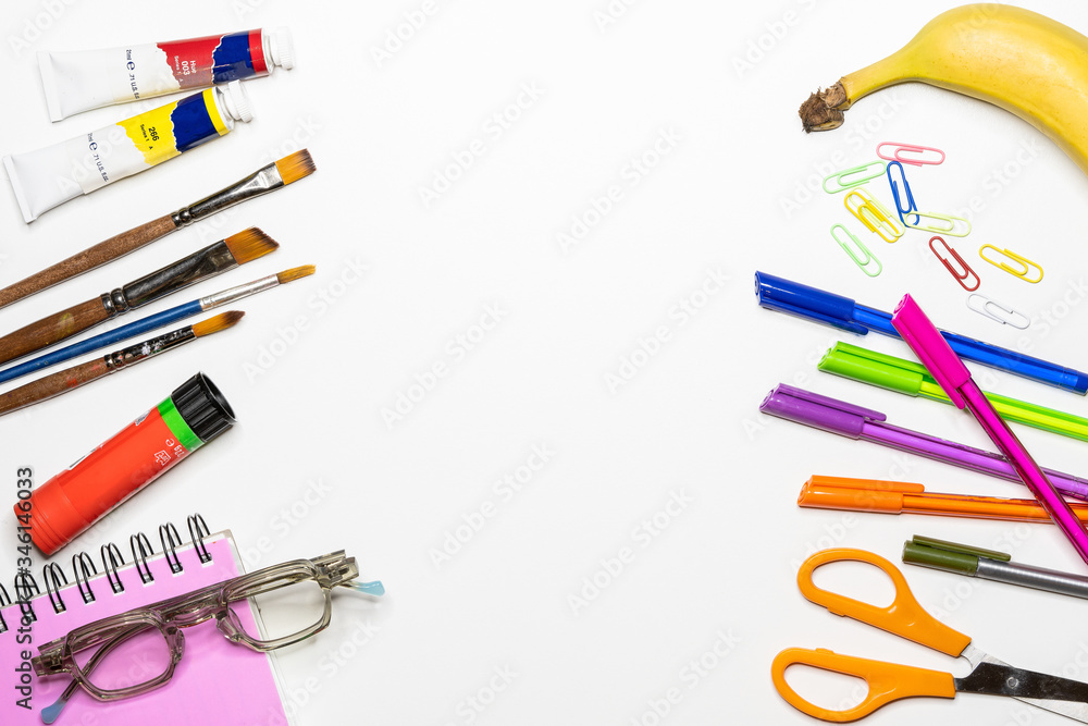 Back to school background with accessories Back to school background with accessories