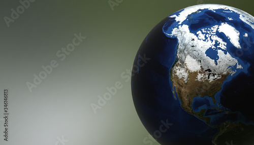 Planet Earth view  3d render