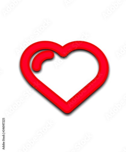 red heart on white background