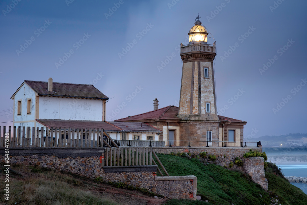 Aviles lighthouse in Asturias in Spain