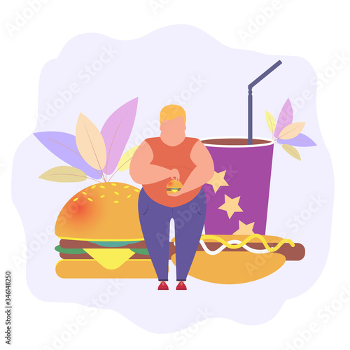 Obesity and unhealthy diet. Power program failed. Food adjustment. A nutritionist talks about a healthy diet. Caring for health and nutrition, seminar, webinar on the topic of proper nutrition 