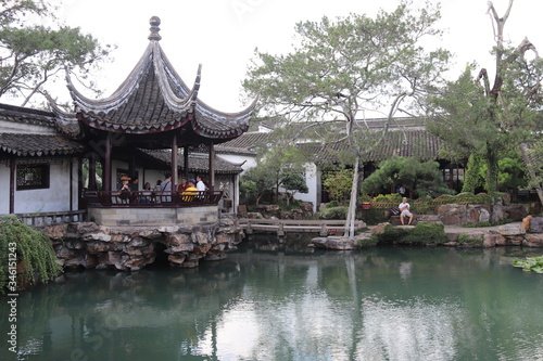Etang du jardin du maître des filets à Suzhou, Chine 