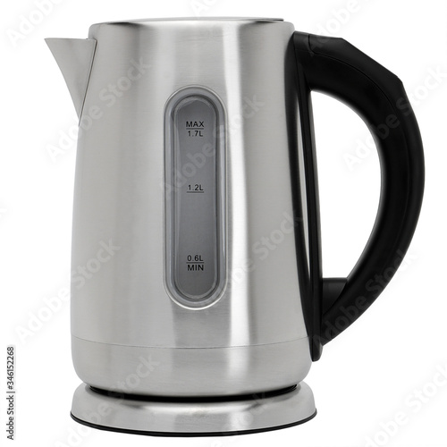 modern stainless kettle water boiler isolated on white background