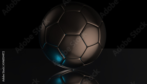Fototapeta Naklejka Na Ścianę i Meble -  Gold soccer ball on various material and background, 3d rendering