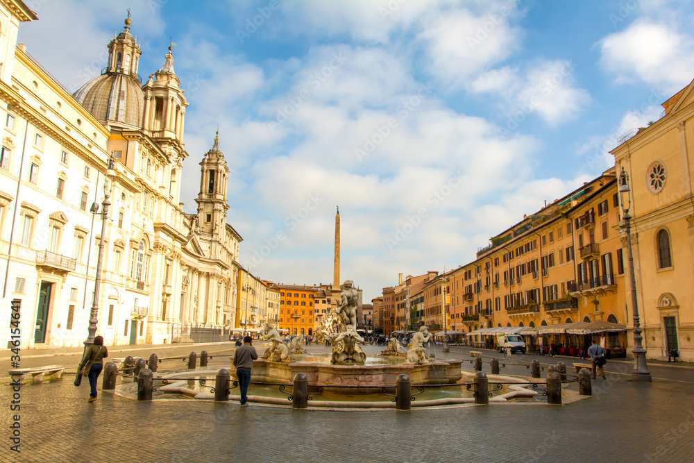 Piazza Navona is a public space in Rome Italy