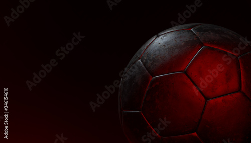 Gold soccer ball on various material and background  3d rendering