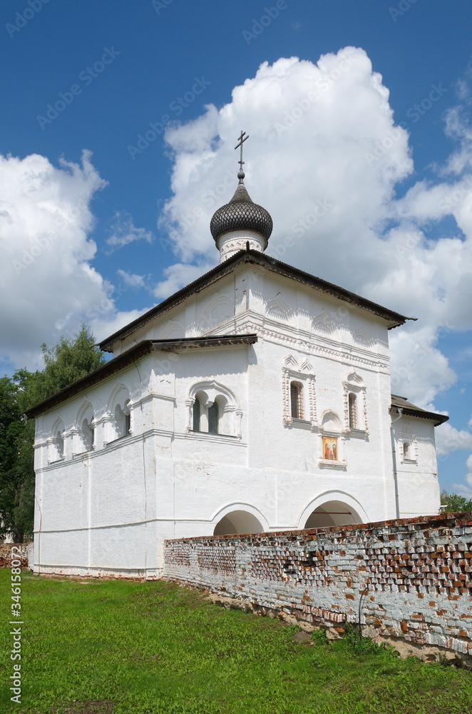 Spaso-Evfimiev monastery in Suzdal. Gate Church of the Annunciation. Golden ring of Russia