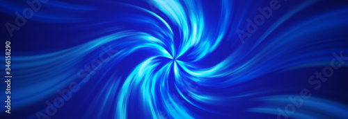 Blue abstract swirl background. Soft swirl burst gradient. Spinning center, c...