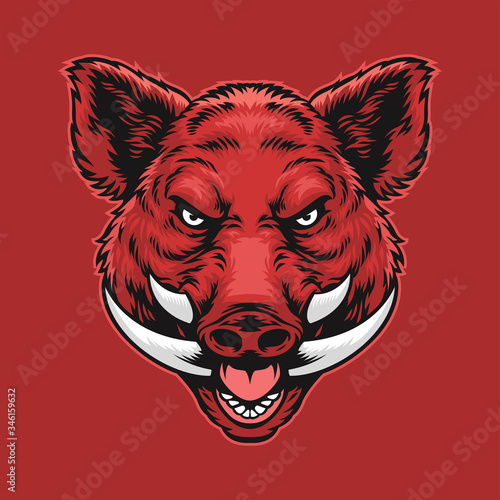 angry wild boar head