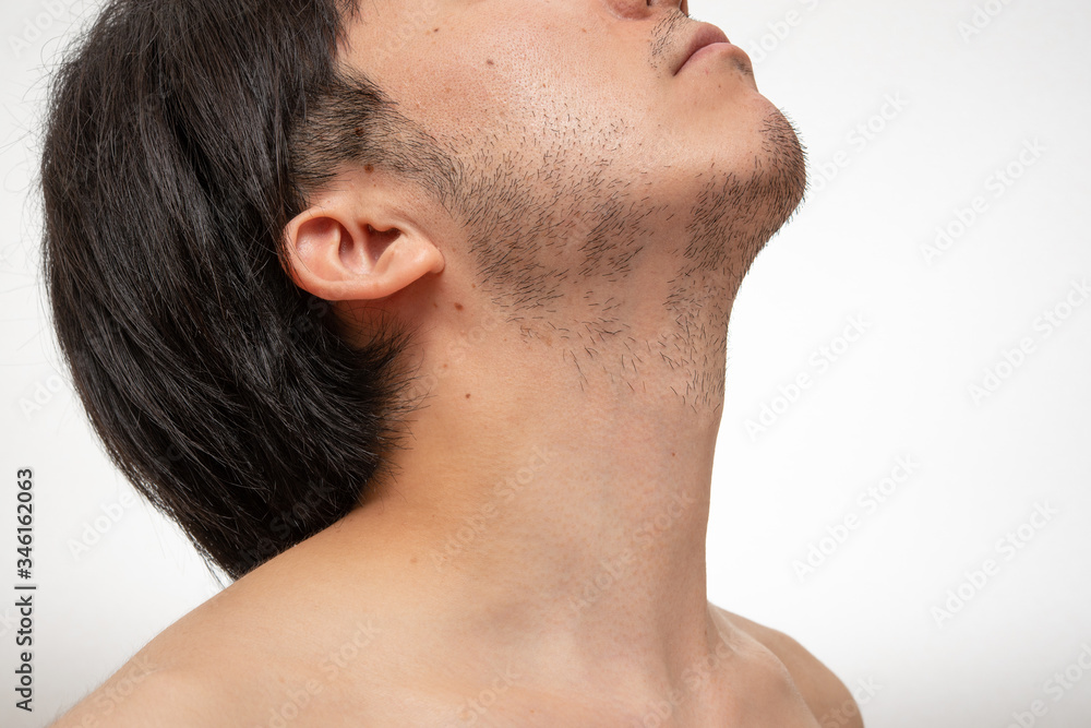 Obraz premium 髭脱毛 beforeイメージ 1週間処理してない髭