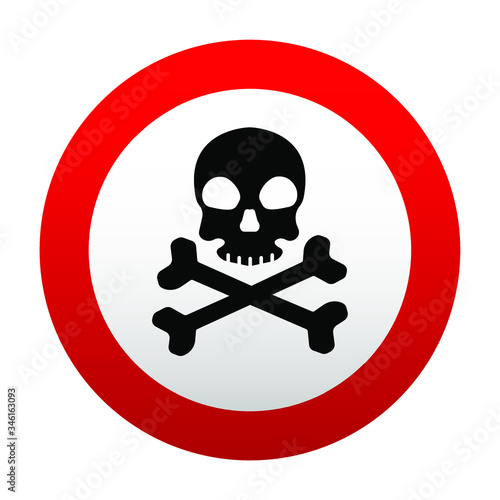 danger sign with skull
