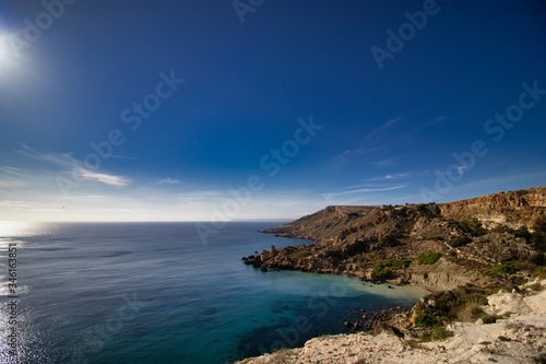 Scenic aerial view of beautiful sea view. Landscape at the island, Malta. beautiful view. holiday background © Lenti Hill