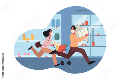 Panic, toilet paper buyup, covid19, infection, 2019ncov, coronavirus concept