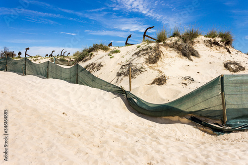 Tavira, Portugal. The Cemiterio das Ancoras (Anchor Cemetery), a major landmark in Praia do Barril beach in Ilha de Tavira island photo