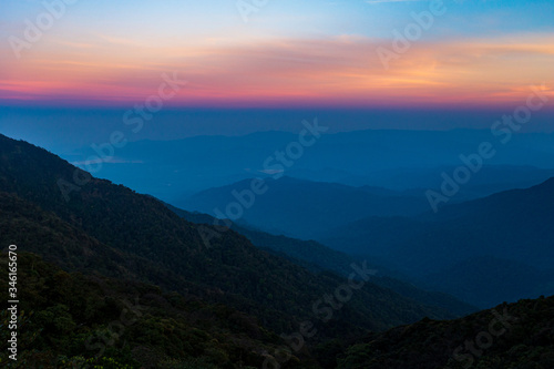 Majestic sunrise over the mountains © banjongseal324