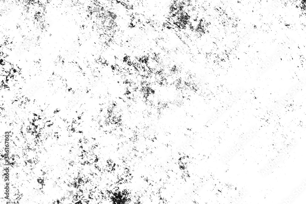 Background of black and white texture. Abstract monochrome pattern of spots, cracks, dots, chips.