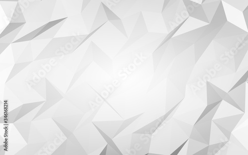 White abstract background. Lowpoly backdrop. Crumpled paper. 3D illustration