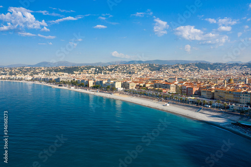 Aerial view of French Riviera coast near of Nice, Cote d'Azur, France, Europe. © Curioso.Photography