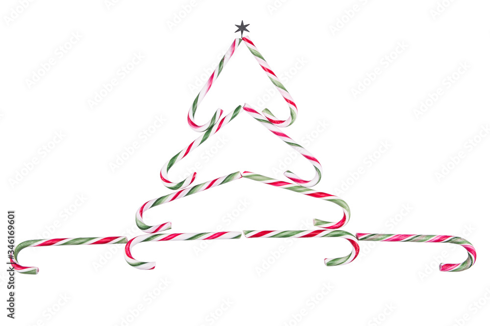 Christmas tree shape made with christmas candies Christmas tree shape made with christmas candies