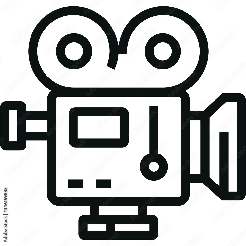 Video Camera black icon on white background Video Camera black icon on white background