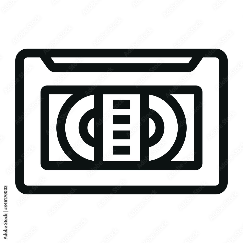 vhs tape black icon on white background vhs tape black icon on white background