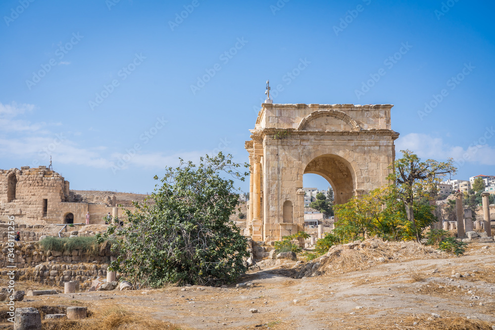 Ancient roman ruins in Jerash 