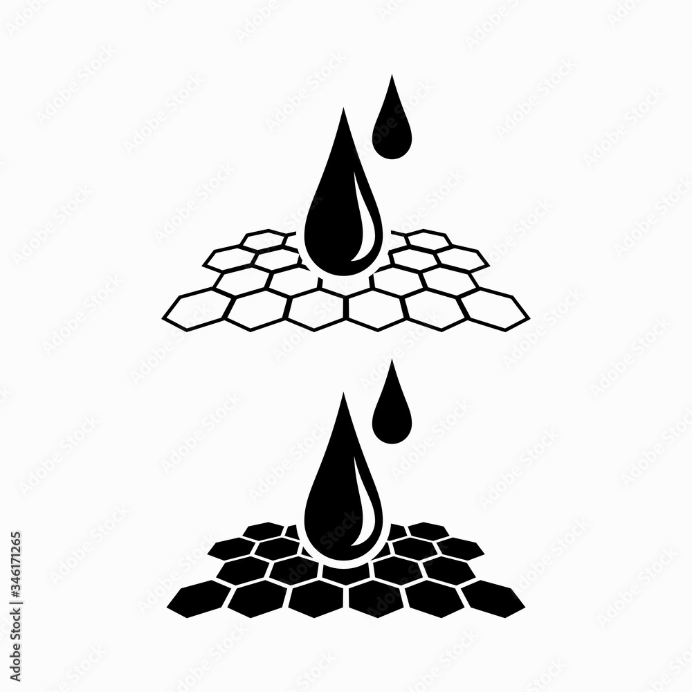 Water repellent material. Hydrophobic coverage. Nanotechnology, impermeable,  waterproof, Vector icon. Stock Vector | Adobe Stock
