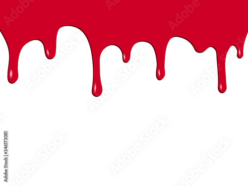 Drips of red paint reminiscent of blood. Vector illustration