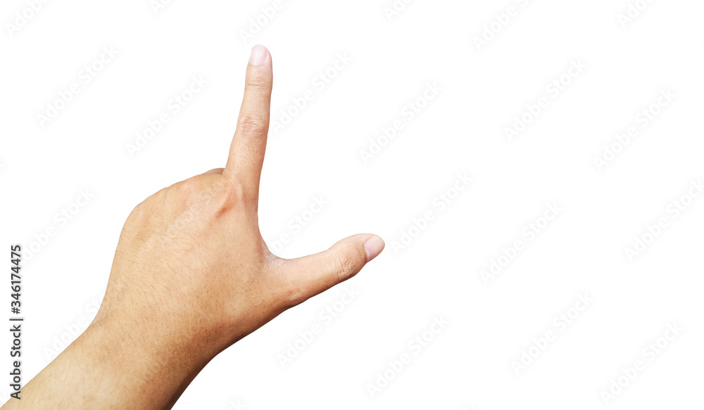 Hand gesture sign isolated on white background Hand gesture sign isolated on white background