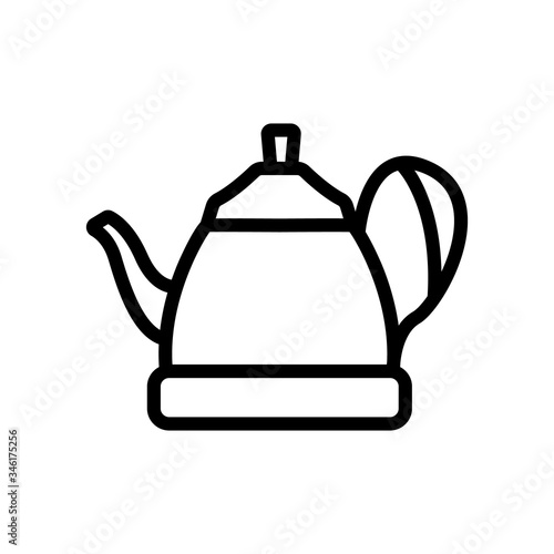 ceramic kettle icon vector. ceramic kettle sign. isolated contour symbol illustration