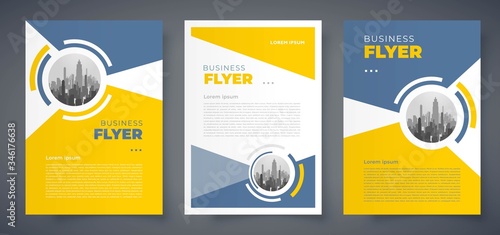 Flyer set Circles theme cover template vector