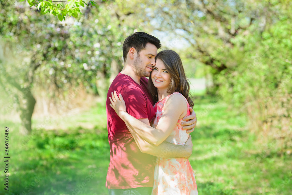Young couple in love having fun and enjoying the beautiful nature Young couple in love having fun and enjoying the beautiful nature