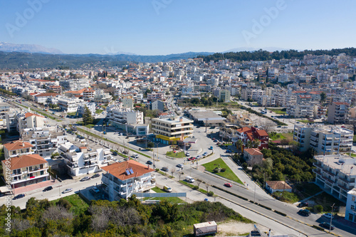 Aerial view of Arta city, Greece. Cityscape of Arta, Peloponess