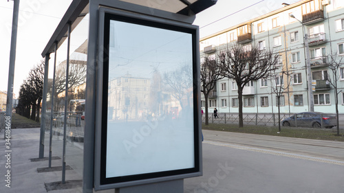 Advertising billboard at the bus stop