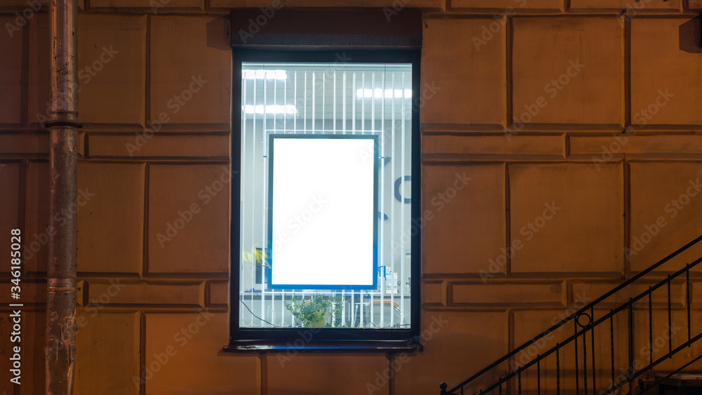 Fototapeta premium advertising billboard in the office window