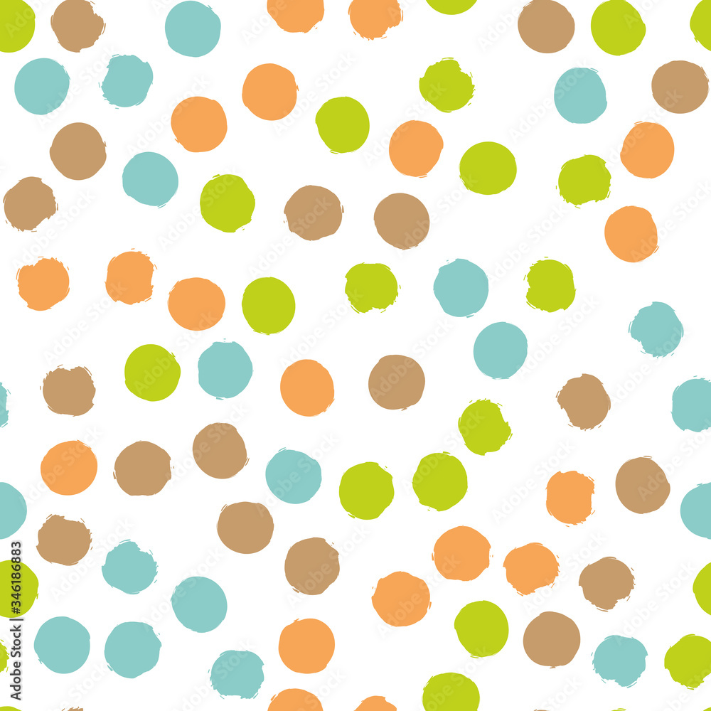 Scattered colorful brush dots. Seamless background pattern. Abstract vector wallpaper Scattered colorful brush dots. Seamless background pattern. Abstract vector wallpaper