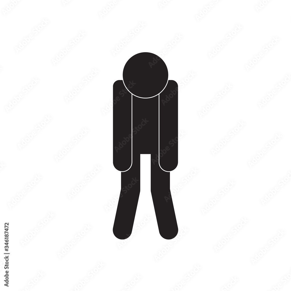 Male silhouette icon in tired style. Vector illustration in flat design. Male silhouette icon in tired style. Vector illustration in flat design.