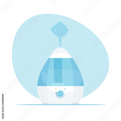 Humidifier air. Modern home humidifier. Purifier microclimate. Vector illustration in flat style. 