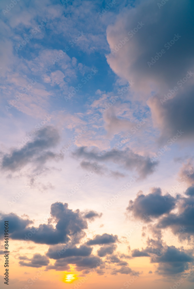 sunset sky with clouds vertical