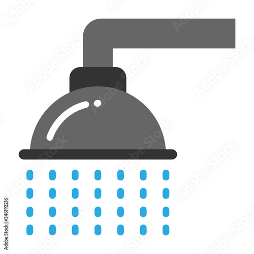 Ghusl Concept, full ablution vector Color icon design, Ramazan kareem and Islamic Symbols on white background,